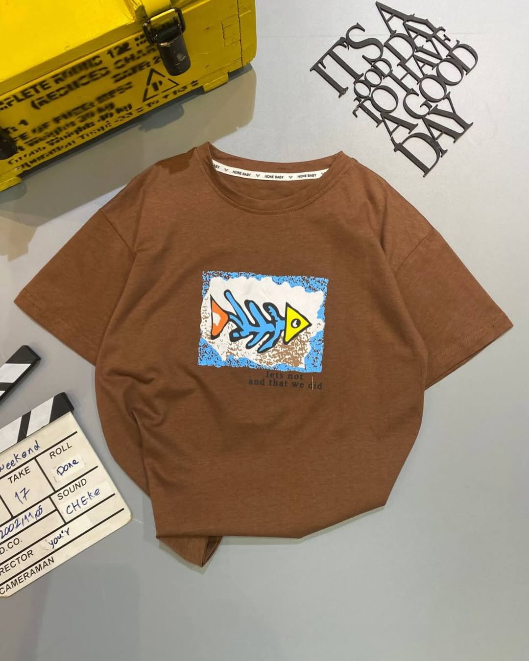 تیشرت پسرانه وارداتی نخ پنبه طرح ماهی